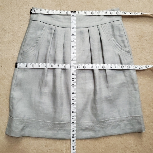 RW&CO ramie & cotton jacket blazer short skirt suit gray Small S natural fabric - Picture 10 of 16